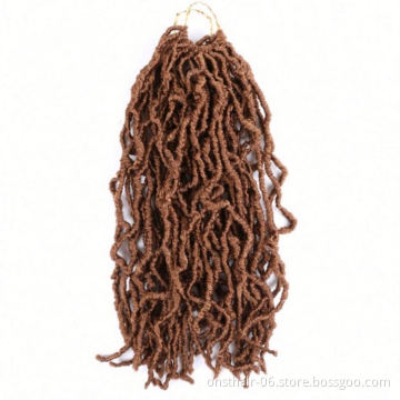 MYZYR 18inch Boho Messy Goddess Faux Locs Crochet Braids Hair Bohemian With Curls End Synthetic Ombre Braiding Hair Extension